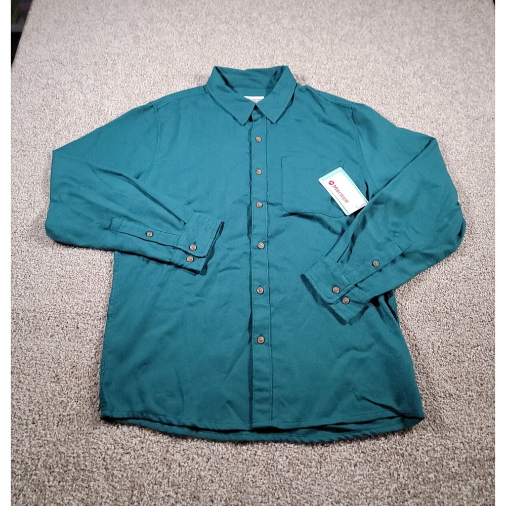NWT Marmot Fairfax Novelty Flannel Shirt Men's M Green Lightweight MSRP $80
